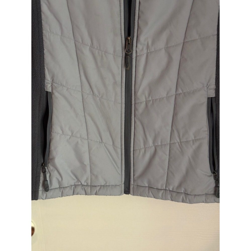 New Balance Womens Gray Full Zip Quilted Fleece Jacket Size L - Picture 6 of 16